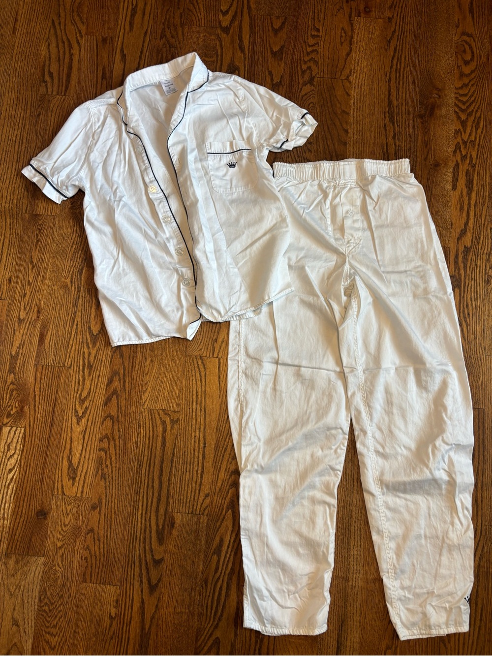 Royal Highnies White Lounge Pants and Button Up Size Small